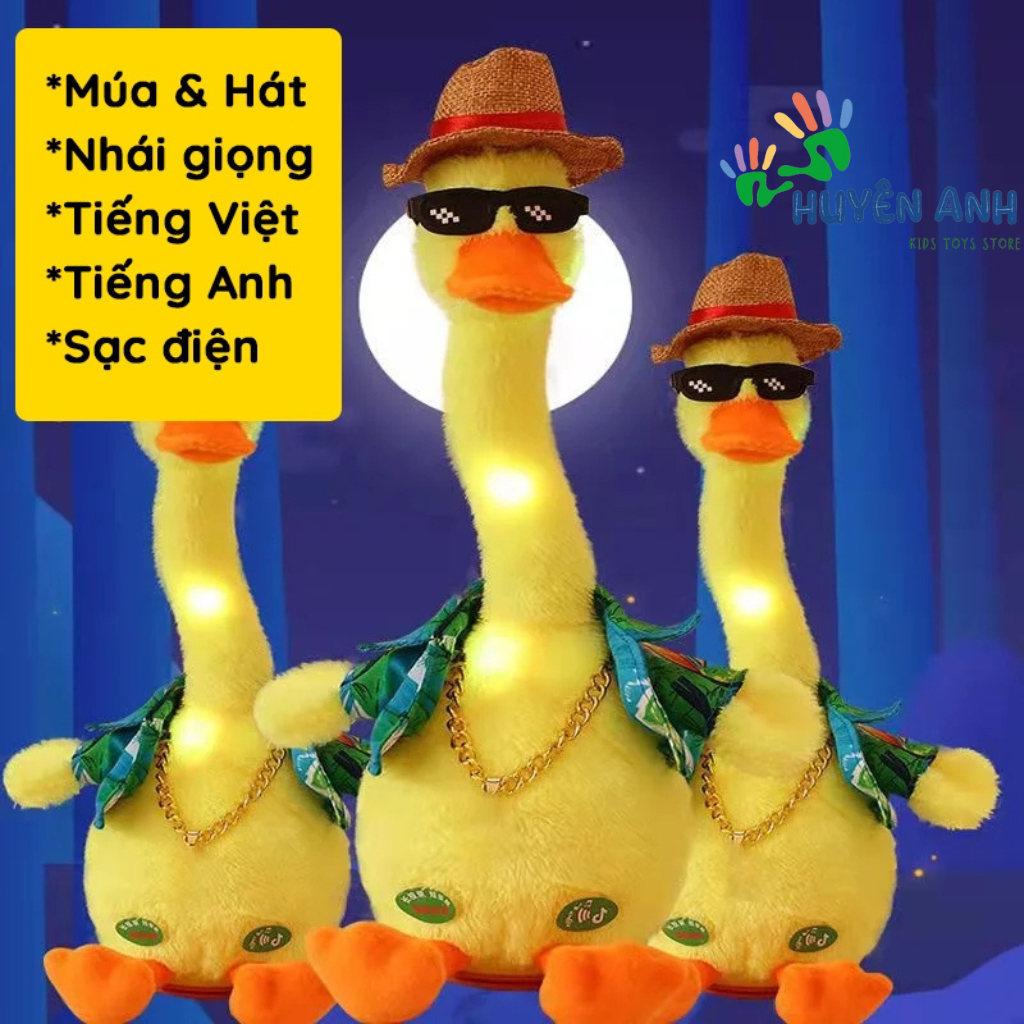 Đồ Chơi Vịt Bông Nhảy Múa Sạc Điện Biết Hát Vịt Nhại Giọng Nói Của Bé Hottrend Quà Tặng Vui Nhộn Bé Thích Thú-H.A Kids