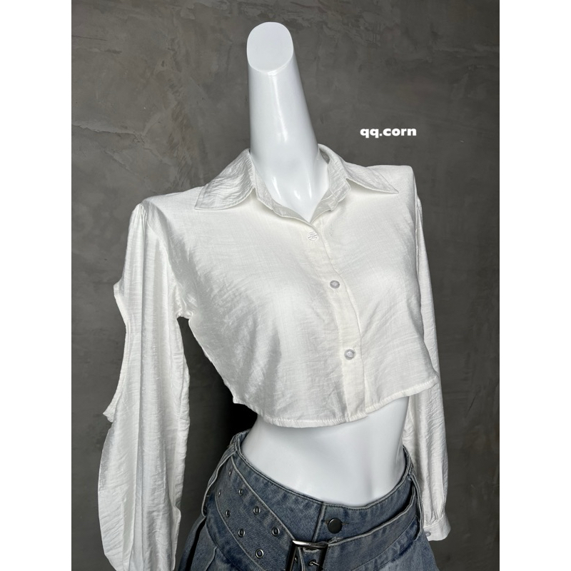 Áo sơ mi croptop QQ.CORN