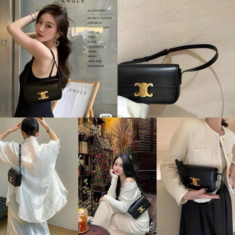 0308# Túi xách nữ da trơn khóa vàng fullbox