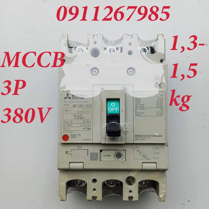 Aptomat 3 pha -MCCB-380v, 30A-225A-cb 3 pha MITSUBITSHI -cầu dao tự động -attomat nhật bãi