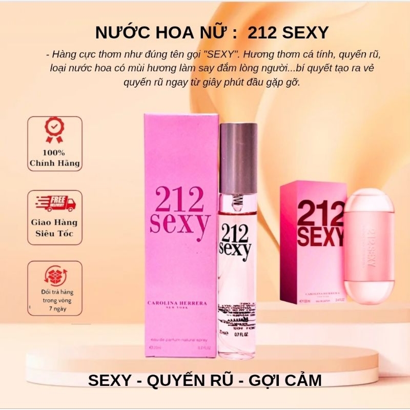 Nước hoa nữ 212 hương thơm quyến rũ gợi cảm lôi cuốn.
