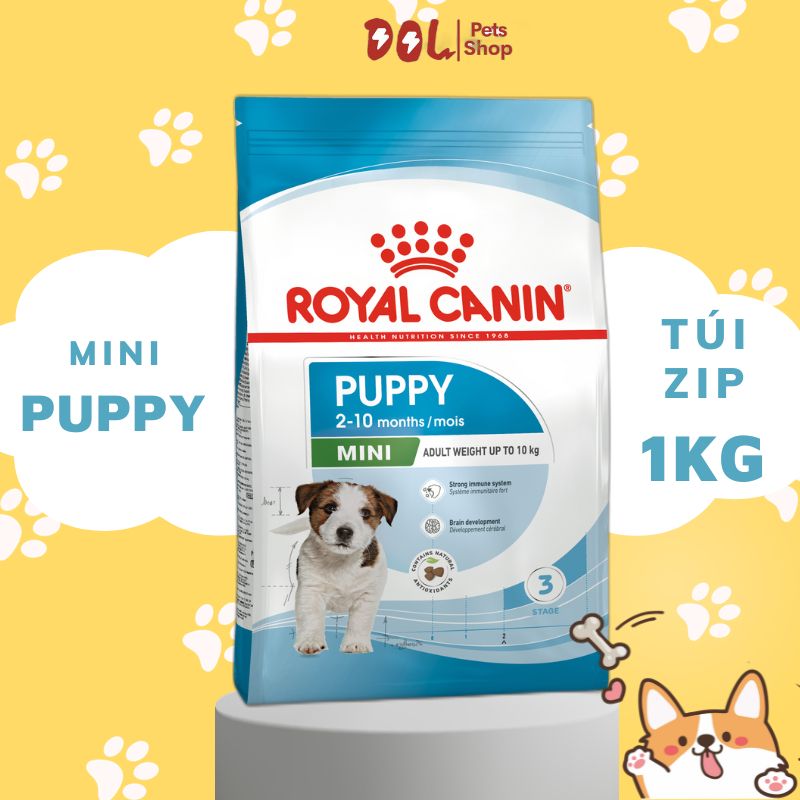 Thức Ăn Cho Chó Mini Puppy Royal Canin (Túi 1Kg) - Hạt Cho Chó Con Cỡ Nhỏ Dưới 10Kg