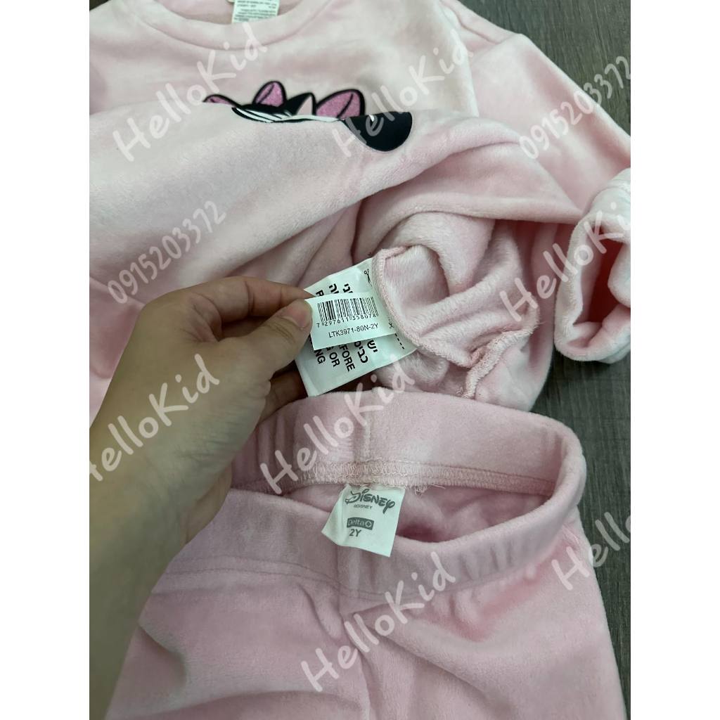 Bộ nhung dt hồng minnie cho bé