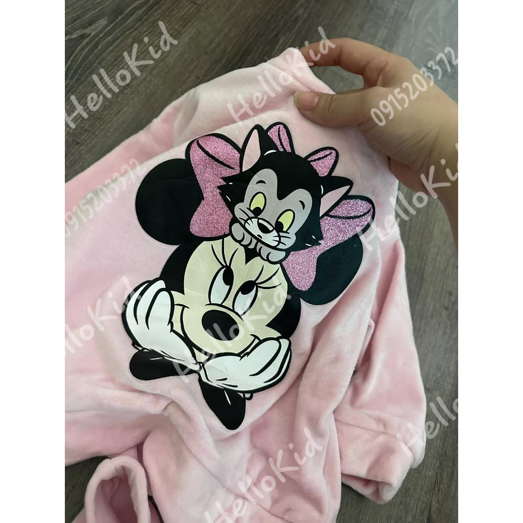 Bộ nhung dt hồng minnie cho bé