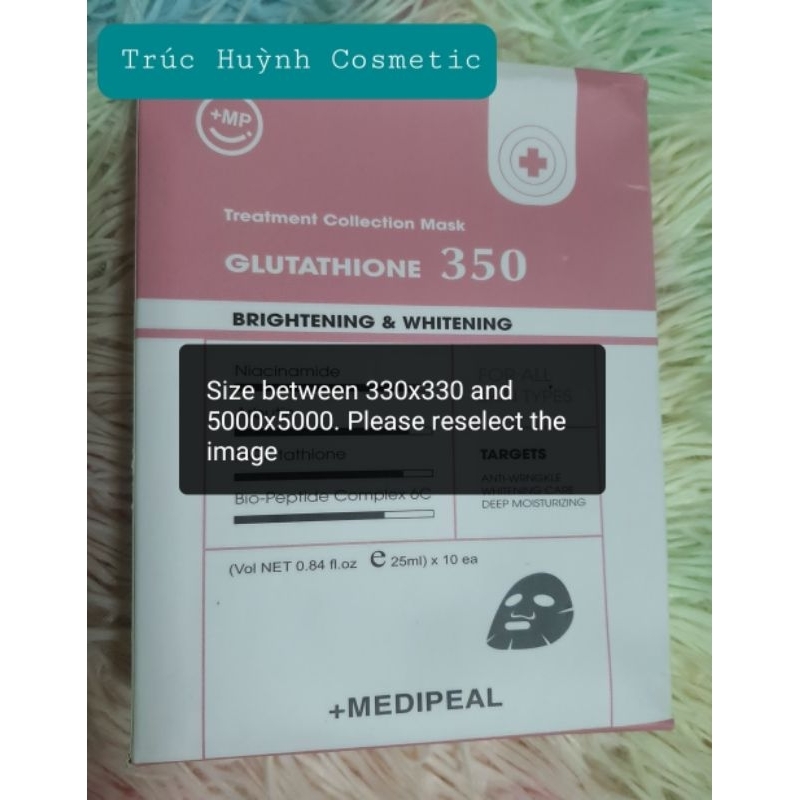 Mặt dưỡng trắng Glutathione 350 của Medipeal 25ml x 10 miếng.