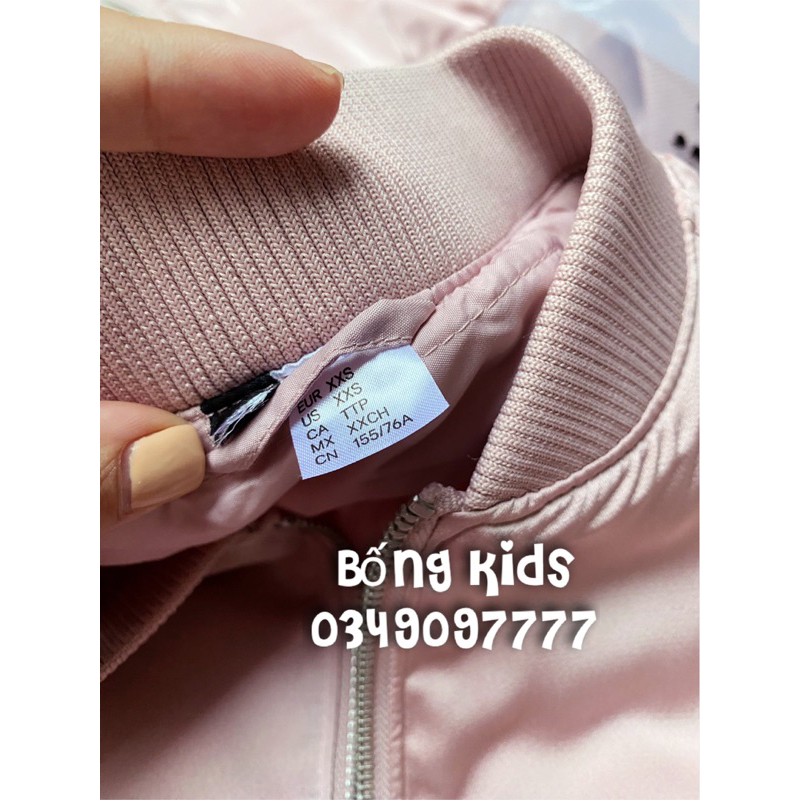 Áo Bomber Satin Nữ Hồng Nude HaM