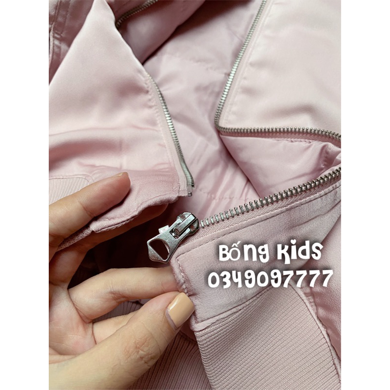 Áo Bomber Satin Nữ Hồng Nude HaM