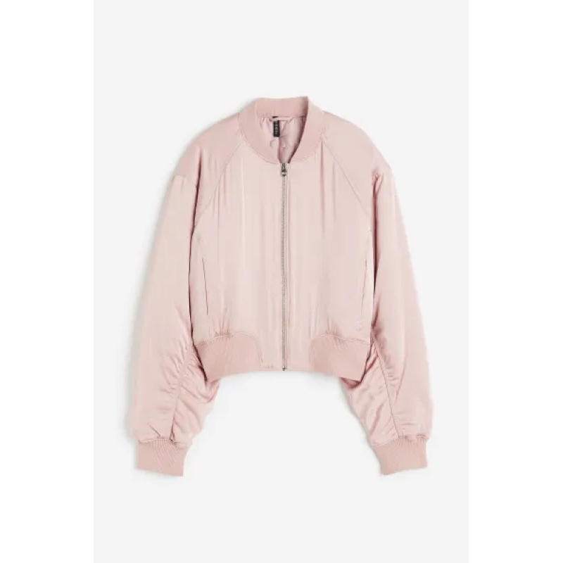 Áo Bomber Satin Nữ Hồng Nude HaM