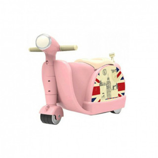 [Màu hồng] Vali kéo kiêm xe chòi chân Vespa cho bé đựng quần áo, đựng đồ chơi, đồ dùng Royalcare