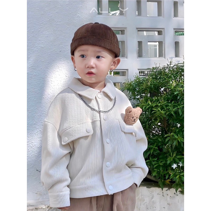 Áo khoác nhung gấu cài cho bé K650