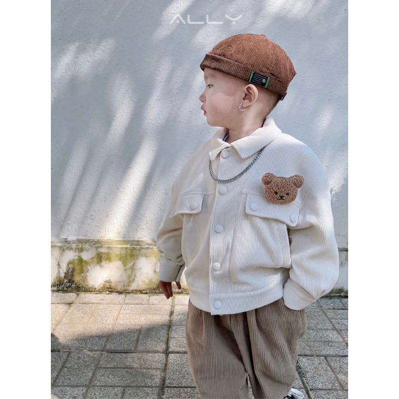 Áo khoác nhung gấu cài cho bé K650