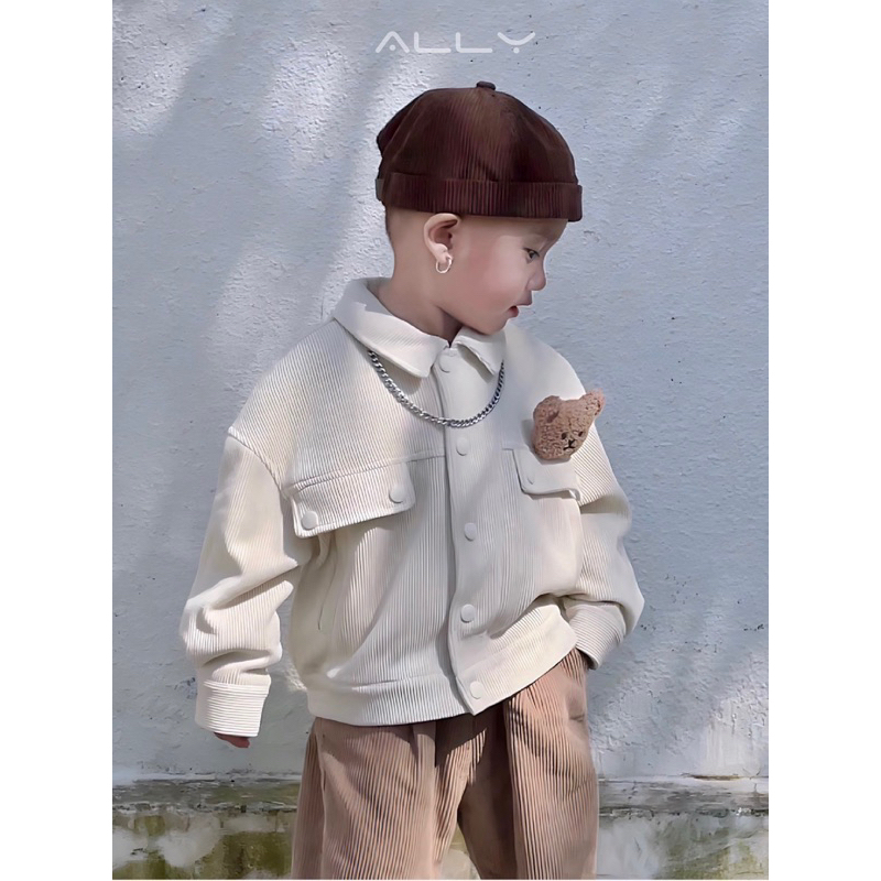 Áo khoác nhung gấu cài cho bé K650