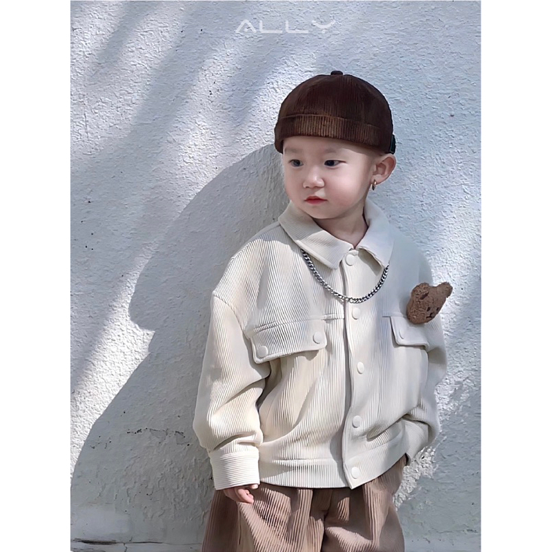 Áo khoác nhung gấu cài cho bé K650