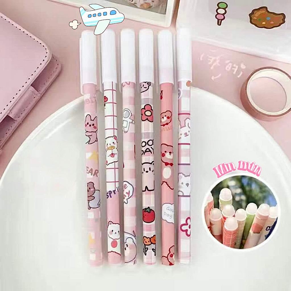 Bút Gel Xoá Được 0.5mm Bút Gel Mực Xanh Hoạt Hình Dễ Thương, Bút Bi Mực Xanh Có Thể Xóa