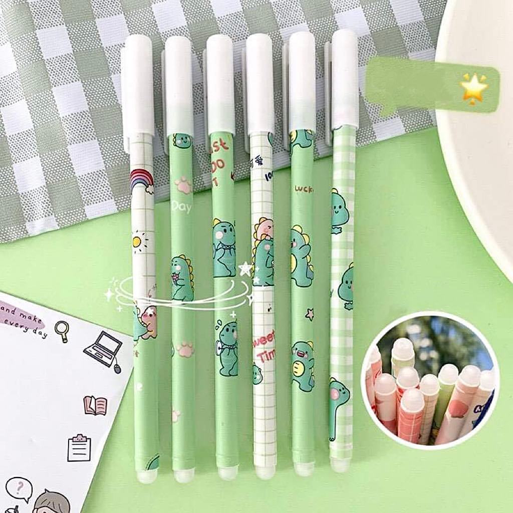 Bút Gel Xoá Được 0.5mm Bút Gel Mực Xanh Hoạt Hình Dễ Thương, Bút Bi Mực Xanh Có Thể Xóa