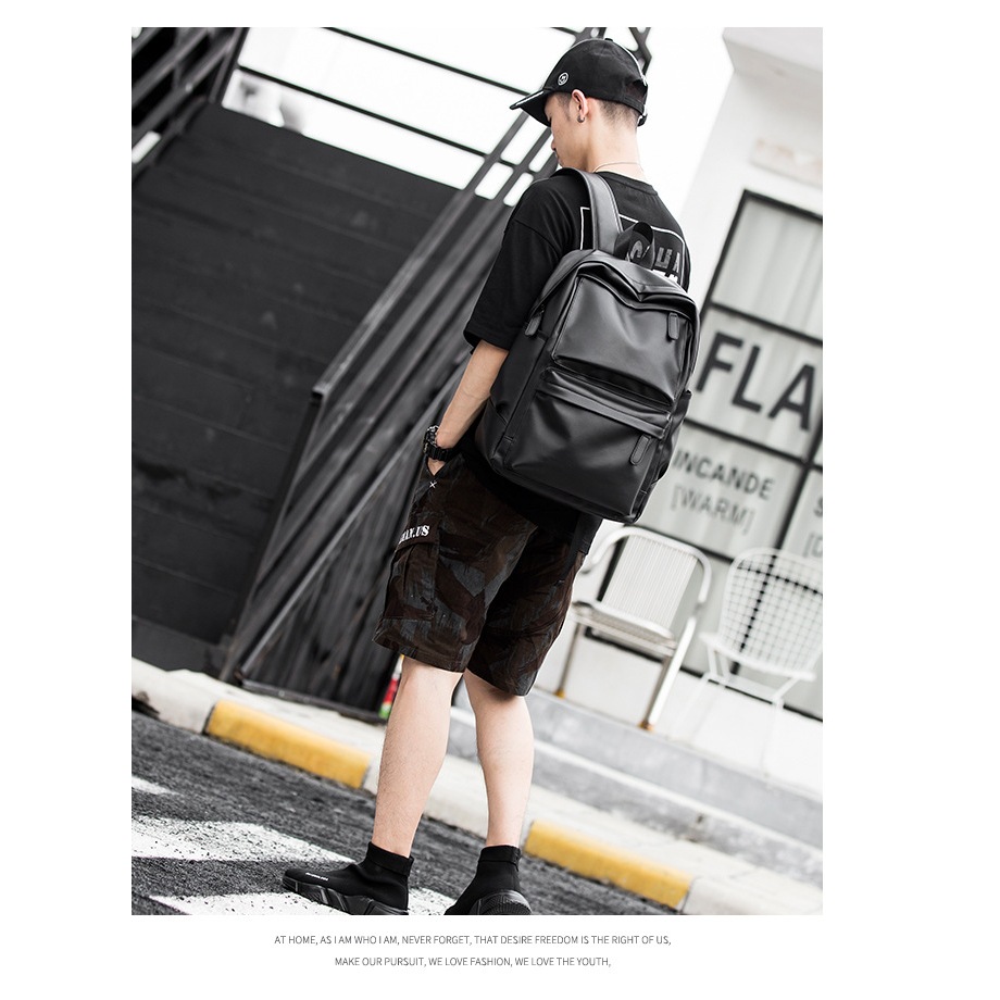 Ba lô thời trang, màu đen full - MANKOO M2