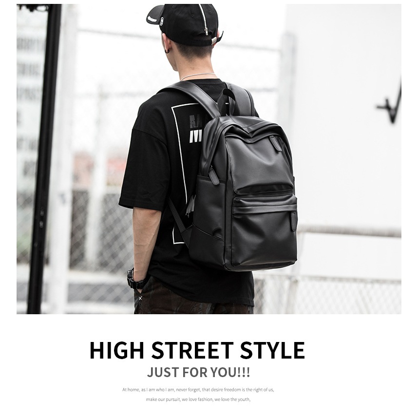 Ba lô thời trang, màu đen full - MANKOO M2