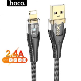 Dây sạc chính hãng trong suốt có đèn led Hoco Cáp dài 1m 2m 3m dùng cho ip 6 7 8 xsmax 11 12 13 14 ...