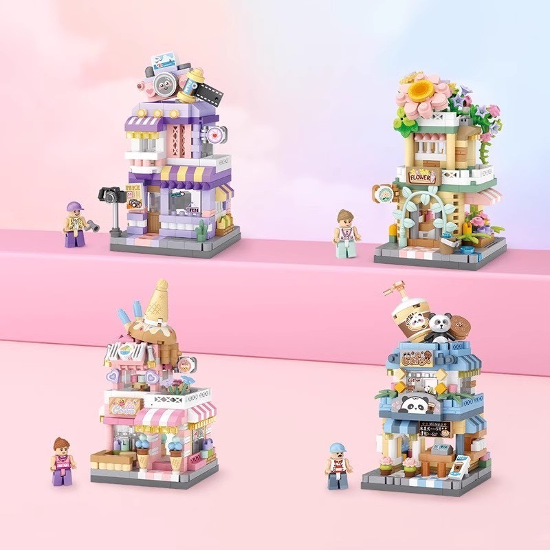 Bộ lắp ráp mô hình nhà, phi hành gia dễ thương mẫu mới