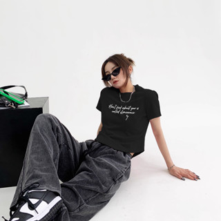  Áo thun Baby tee LIMERENCE writing vải cotton cao cấp co giãn dày dặn Local Brand 