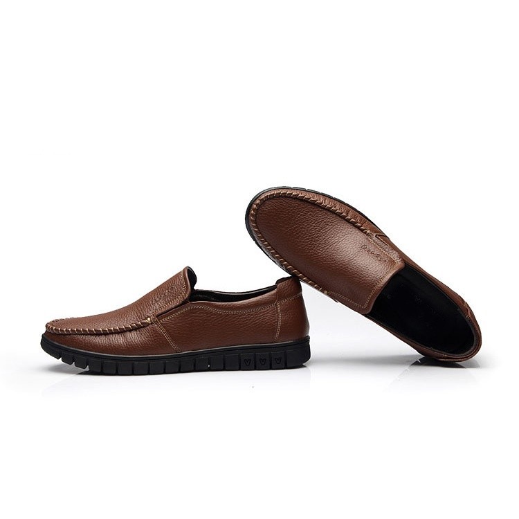 Giày lười nam da bò nguyên tấm cao cấp - đế cao su đi mềm và êm chân , đơn giản tinh tế lịch lãm