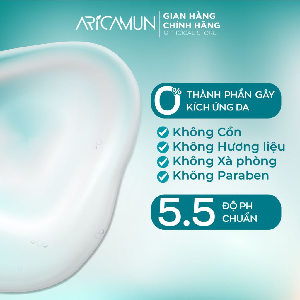 Sữa Rửa Mặt Không Xà Phòng Dịu Nhẹ Cho Mọi Loại Da ARICAMUN Facial Cleanser 100ml