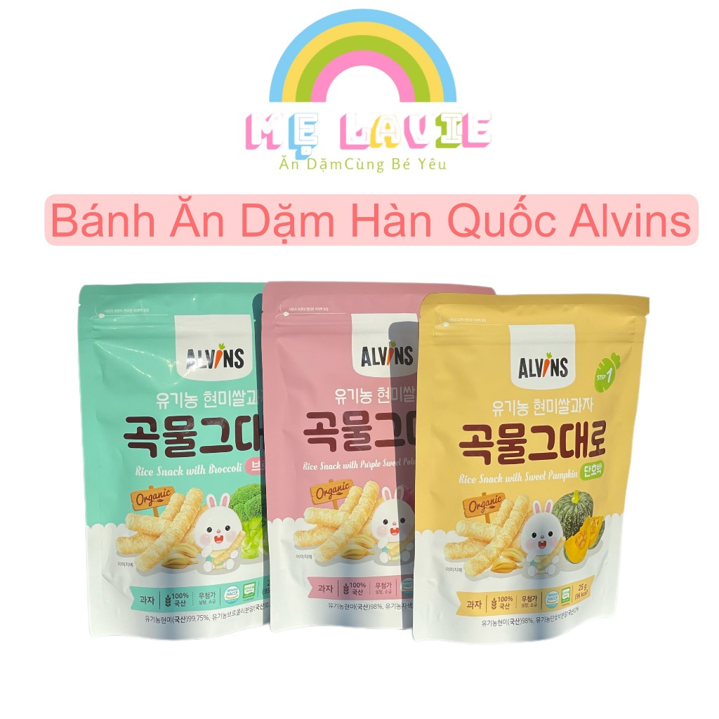Bánh Gạo Que Ăn Dặm Hàn Quốc Alvins Cho Bé Từ 6m