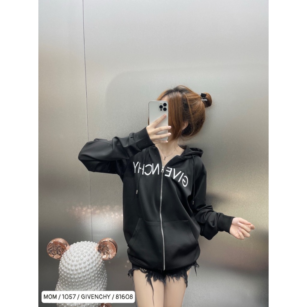 Áo Hoodie , Áo Hoodie Zip Gyvenchyy Chất Nỉ Bông Dày Dặn Kiểu Dáng Basic Nam Nữ