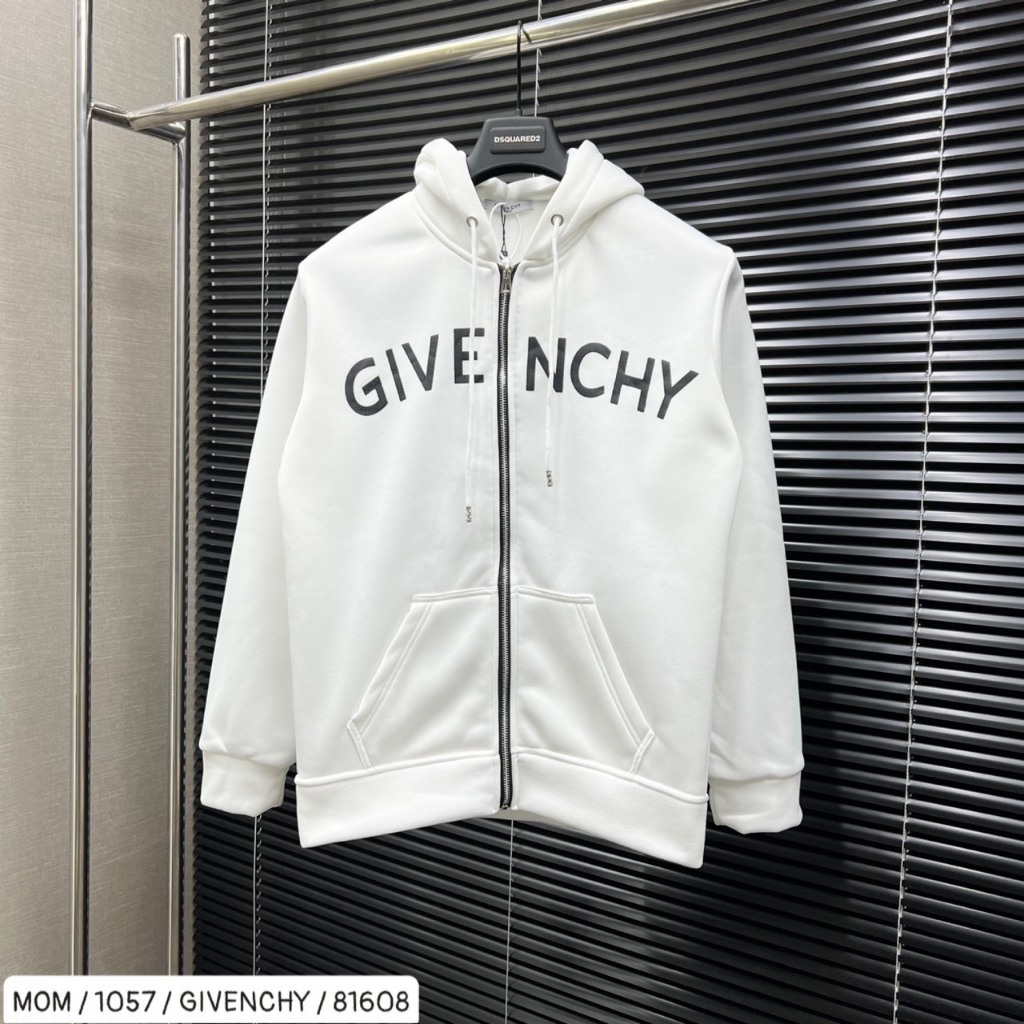 Áo Hoodie , Áo Hoodie Zip Gyvenchyy Chất Nỉ Bông Dày Dặn Kiểu Dáng Basic Nam Nữ