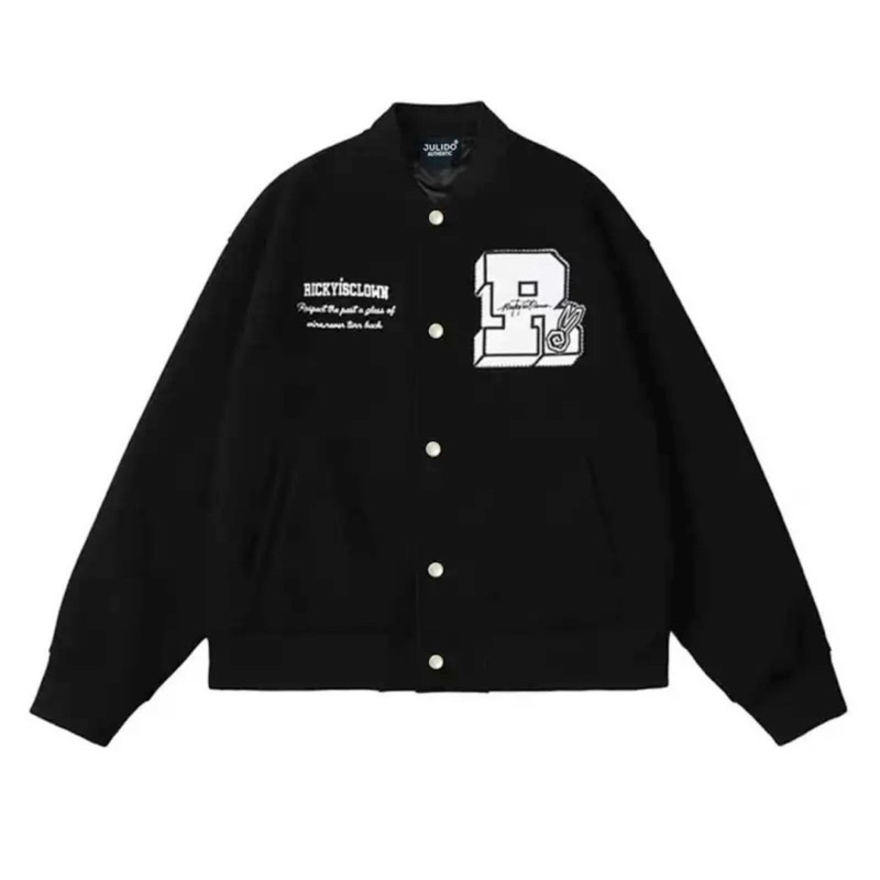 Áo khoác bomber varsity basic trần bông kim cương