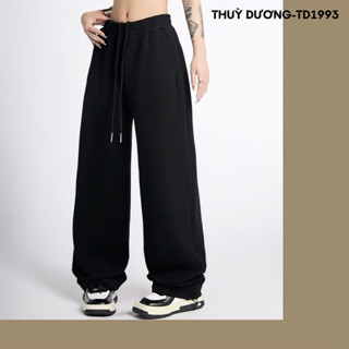    LOẠI I   Quần nỉ ống rộng mặc 2 kiểu THUYDUONG-TD1993 dây mặt trong - chất nỉ dày dặn định lượng 280GSM 