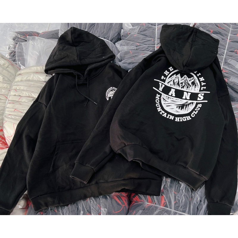 Áo Hoodie Basic Tay Bồng Form Rộng Không Xù Lông