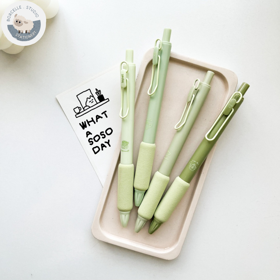 Bút gel LOPET MATCHA mực đen chính hãng màu siêu xinh dành cho các bạn học sinh