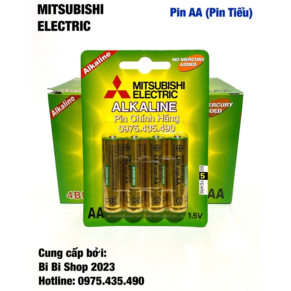 Pin AA / AAA Mitsubishi Electric Alkaline 1.5V Hàng Chính Hãng Vỉ 4 Viên
