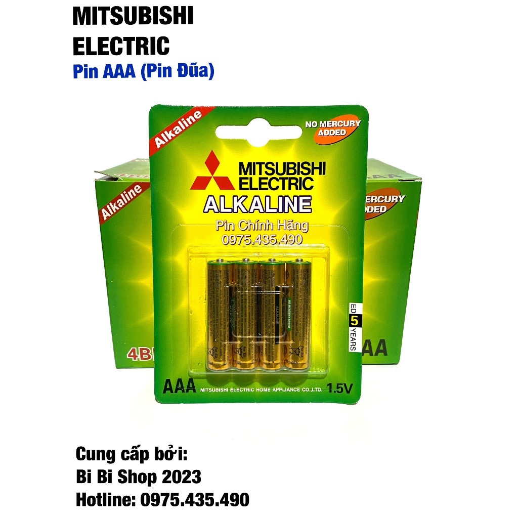 Pin AA / AAA Mitsubishi Electric Alkaline 1.5V Hàng Chính Hãng Vỉ 4 Viên