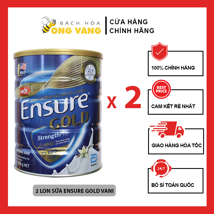 Sữa Bột Ensure Gold Hương Vani 850g Abbott Hoa Kỳ