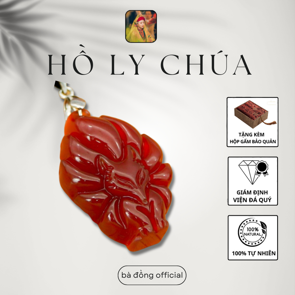 Dây Chuyền Mặt Đá Phong Thủy Hồ Ly Chúa Đỏ Mệnh Hỏa,Đã Được Kiểm Định 100% Tự Nhiên Mang Lại Quyền Lực,Thu Hút Tài Lộc