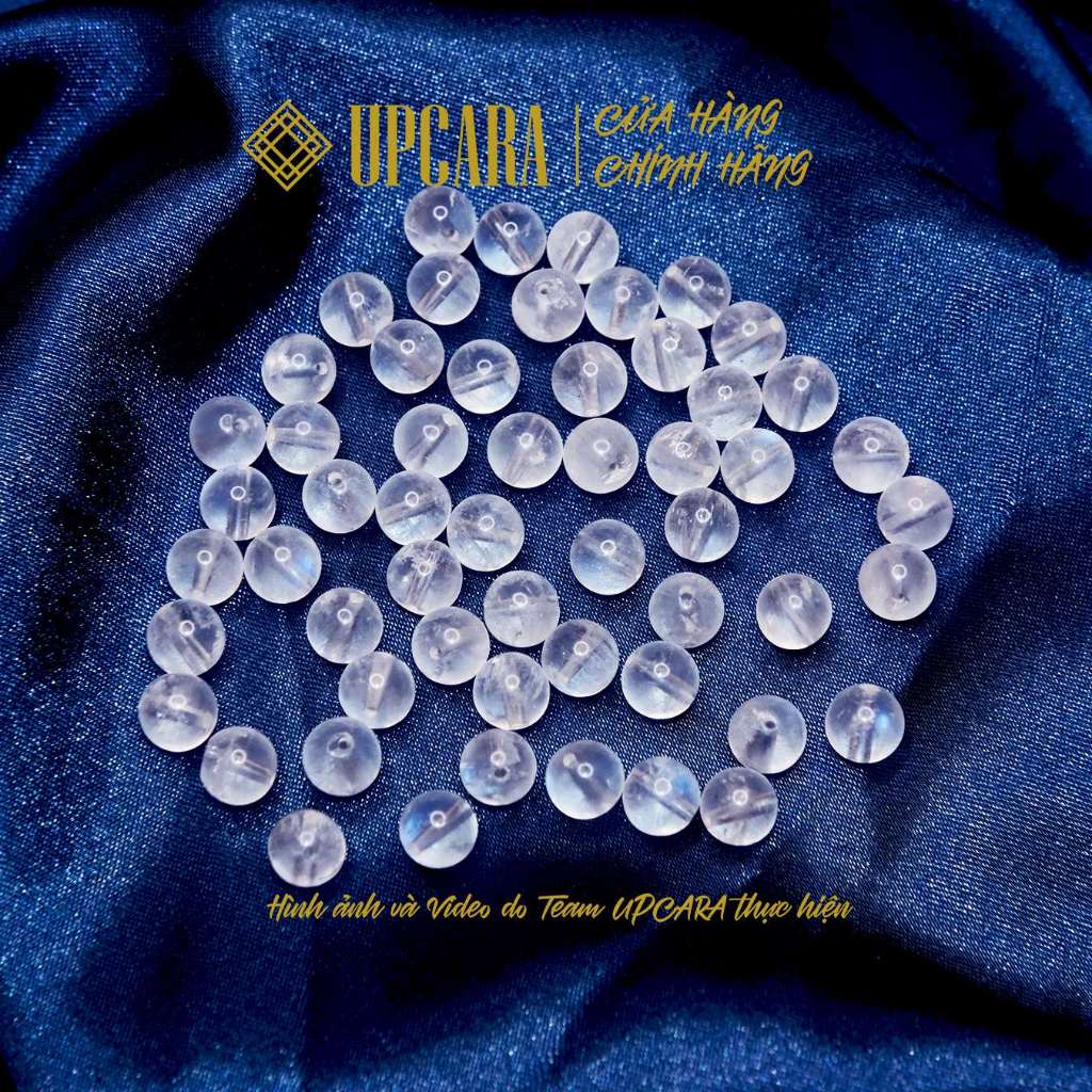 Một hạt moonstone mặt trăng thiên nhiên 6mm, 8mm dùng để xỏ vòng tay, mix chuỗi trầm UPCARA