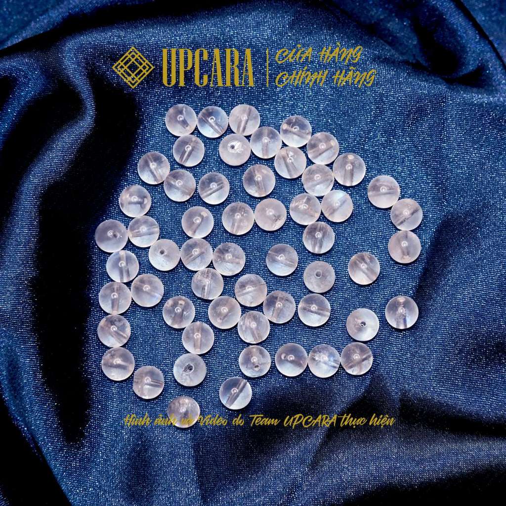 Một hạt moonstone mặt trăng thiên nhiên 6mm, 8mm dùng để xỏ vòng tay, mix chuỗi trầm UPCARA