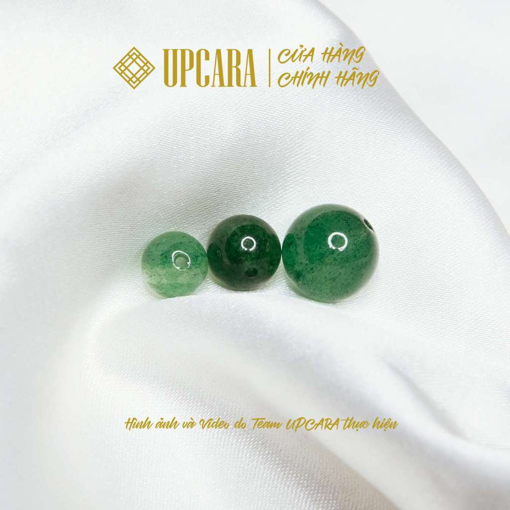 Một hạt dâu tây xanh thiên nhiên xỏ vòng tay, mix chuỗi hạt 6mm, 8mm, 10mm UPCARA