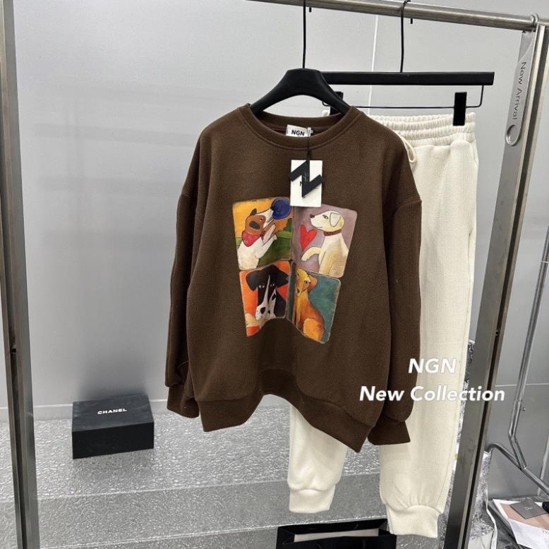 Bộ Đồ Thu Đông , Set Đồ Nỉ In Hình Siêu Cute Chất Liệu Dày Dặn A23