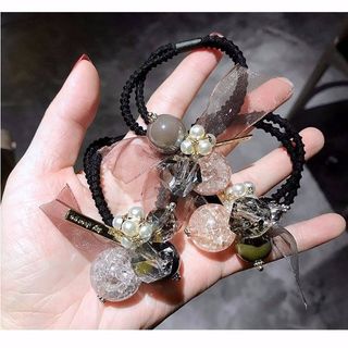 Cột tóc đính đá pha lê, nơ và nhiều hạt lấp lánh dễ thương, thời thượng