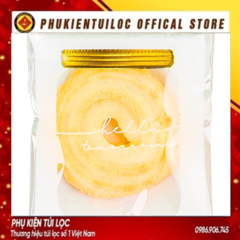 Set 100 Túi đựng bánh cookie/ bánh quy/ trà hoa DÁN MIỆNG 7x10cm mẫu ngẫu nhiên - Phukientuiloc.com
