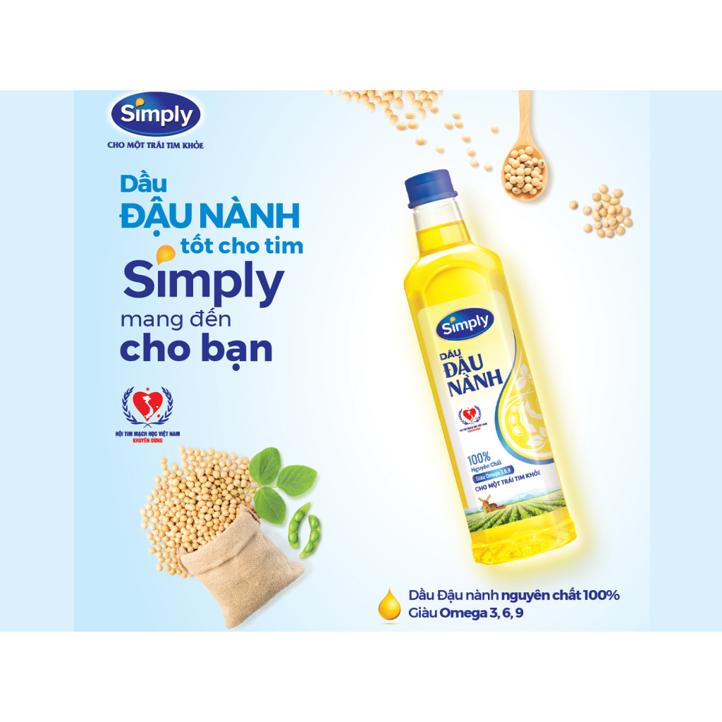 Dầu đậu nành Simply 1L, 2L, 5L