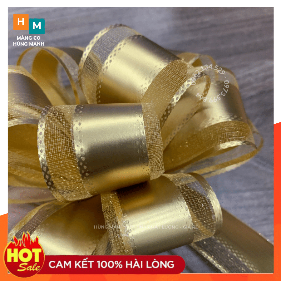 Nơ rút tú cầu, nơ rút gói quà trang trí giỏ quà, xe hoa nhiều màu cực sang trọng