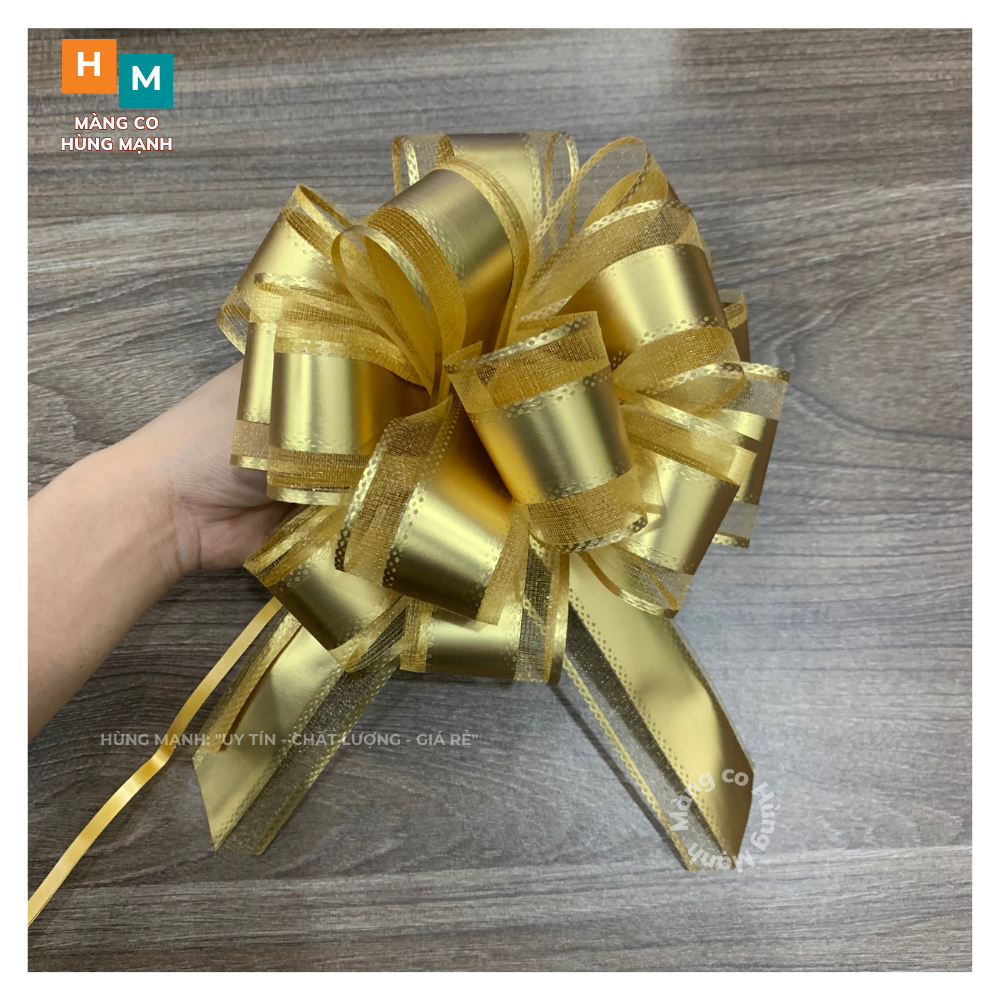 Nơ rút tú cầu, nơ rút gói quà trang trí giỏ quà, xe hoa nhiều màu cực sang trọng