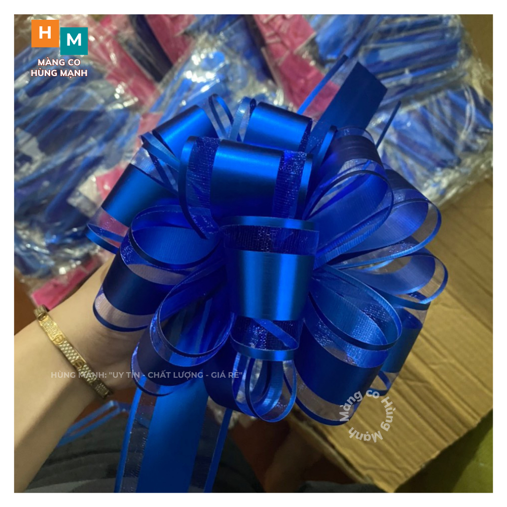 Nơ rút tú cầu, nơ rút gói quà trang trí giỏ quà, xe hoa nhiều màu cực sang trọng