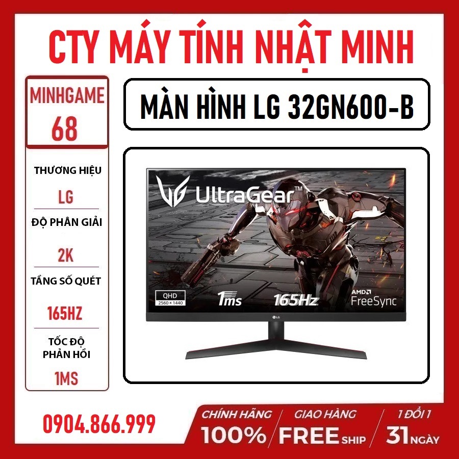 Màn hình LG 32GN600-B  Cho Hình Ảnh Sống Động Mọi Góc Nhìn chính hãng bảo hành 24 tháng