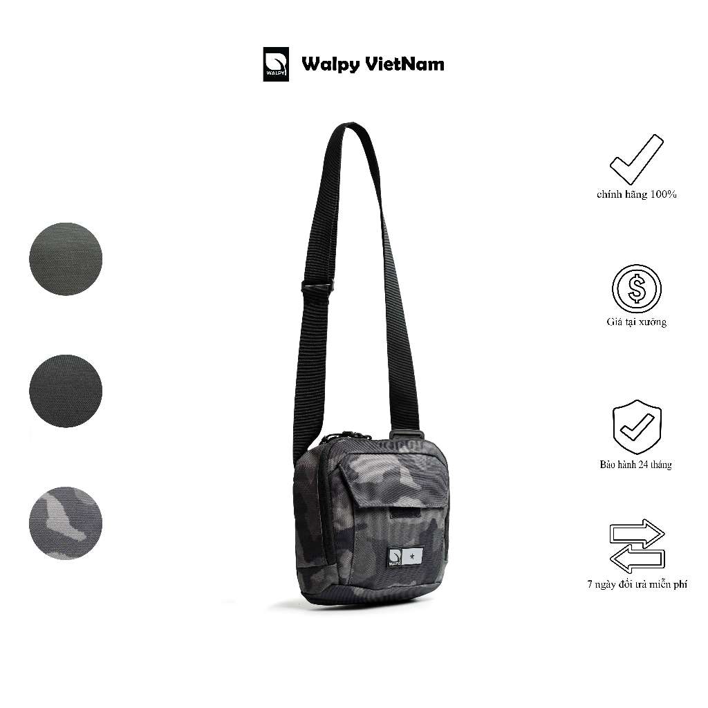 Túi Đeo Chéo Nam, Nhiều Ngăn,Chống nước Walpy BB03
