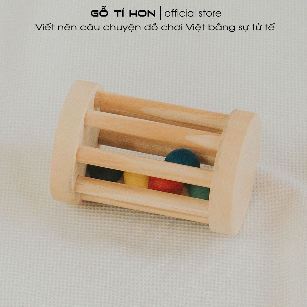 Lục Lạc Gỗ, Xúc Xắc Gỗ Cầm Tay, Đồ Chơi Gỗ Montessori An Toàn Cho Bé, Đồ Chơi Gỗ Kích Thích Thính Giác Cho Bé